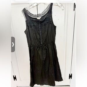 Cute and casual black lace trim dress.